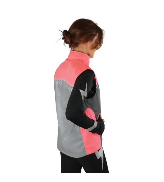 Silva Flash Lightweight Duo Reflective Gilet by Hy Equestrian Pink/Reflective Silver