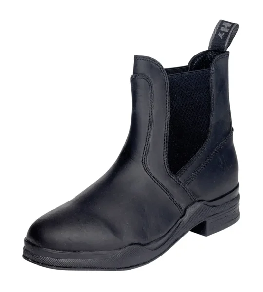 Hy Equestrian Wax Leather Jodhpur Boot Black