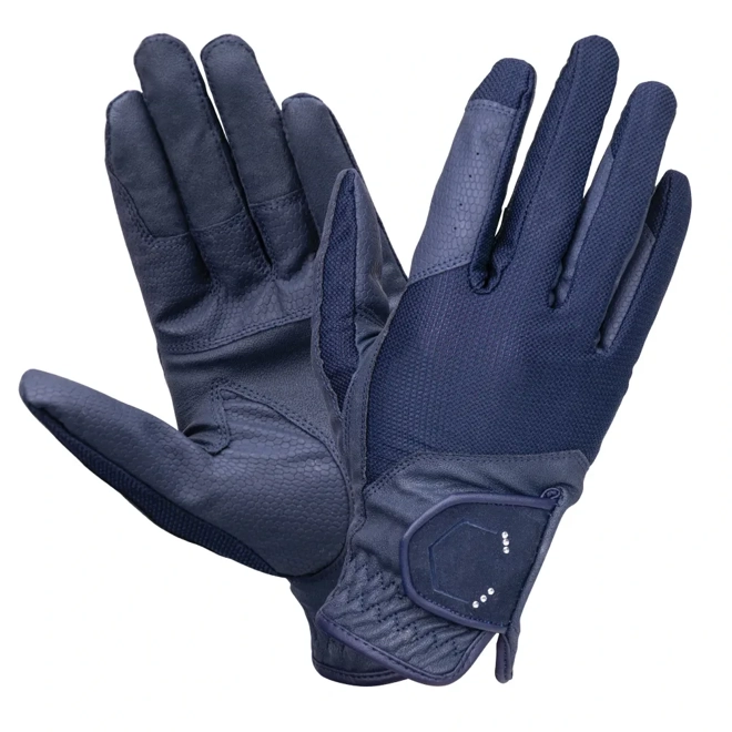 product Image for Coldstream Blakelaw Diamante Riding Gloves  Navy/Silver