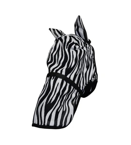 Hy Equestrian Zebra Fly Mask with Ears and Detachable Nose