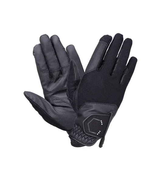 Coldstream Next Generation Blakelaw Diamante Riding Gloves Child Black/Silver