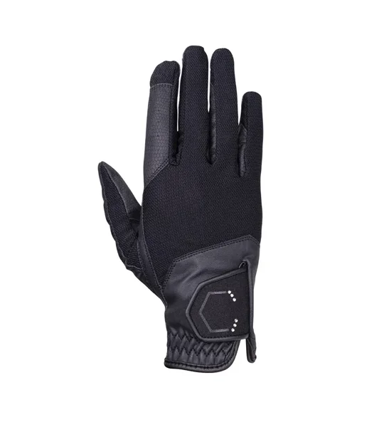 Coldstream Next Generation Blakelaw Diamante Riding Gloves Child Black/Silver