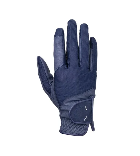 Coldstream Next Generation Blakelaw Diamante Riding Gloves Child Navy/Silver