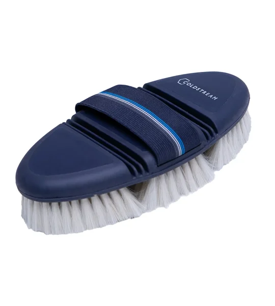 Coldstream Birkhill Bend Goat Hair Body Brush 18.5 x 9.5cm Navy