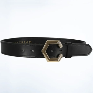 Coldstream Hutton Diamante Leather Belt  Black/Gold
