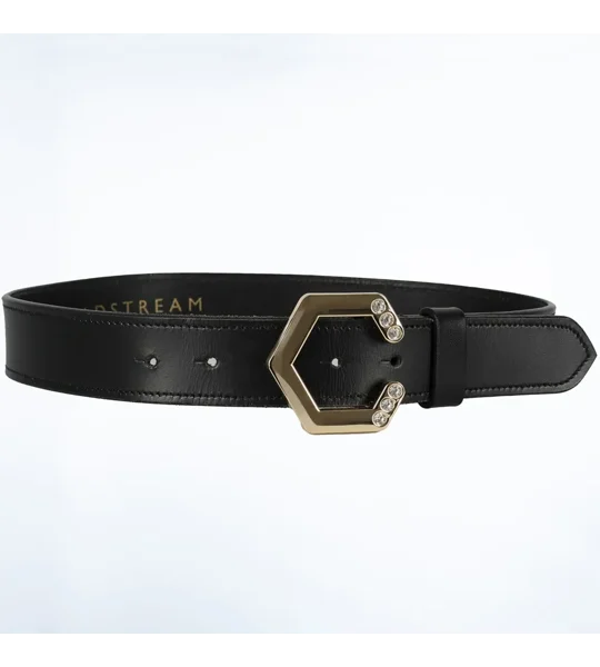 Coldstream Hutton Diamante Leather Belt Black/Gold
