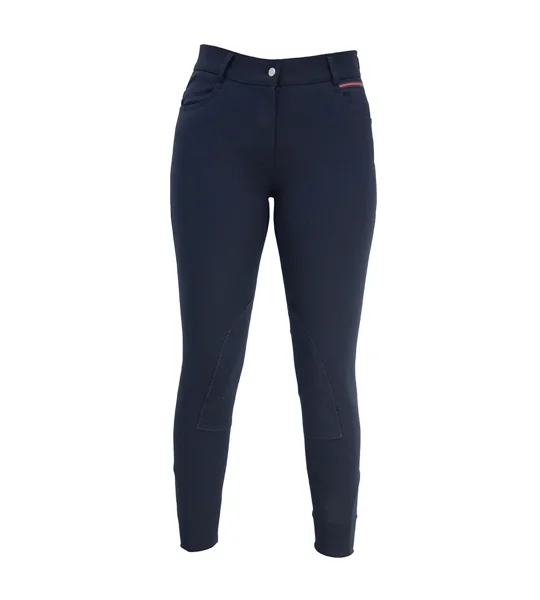 Hy Equestrian Signature Breeches Marine Blue/Red