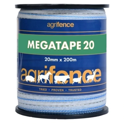 Agrifence Megatape Reinforced Tape 20mm x 200m White