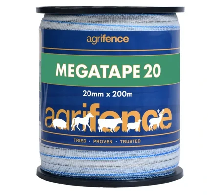 Agrifence Megatape Reinforced Tape 20mm x 200m White