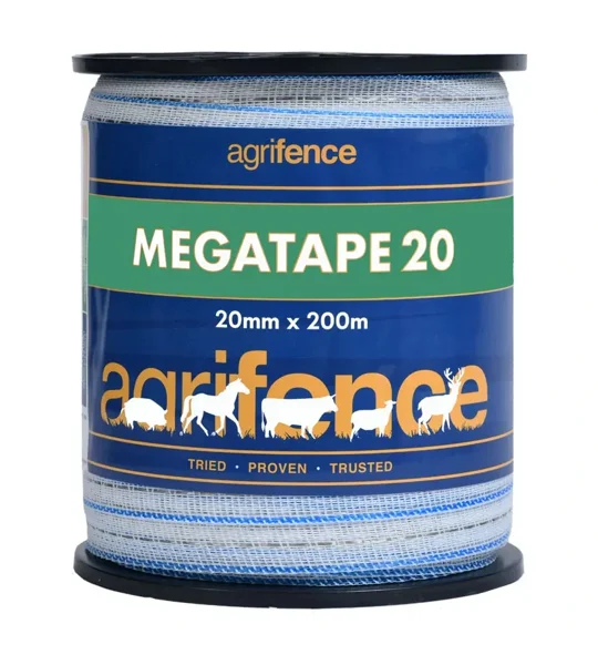 Agrifence Megatape Reinforced Tape 20mm x 200m White
