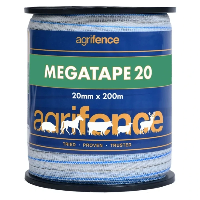 product Image for Agrifence Megatape Reinforced Tape 20mm x 200m White