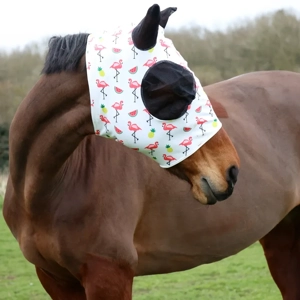 Hy Equestrian Lycra Flamingo Print Fly Mask
