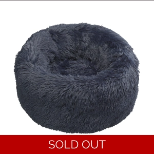 House of Paws Faux Fur Donut Bed Navy