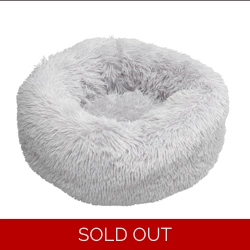 House of Paws Faux Fur Donut Bed Grey