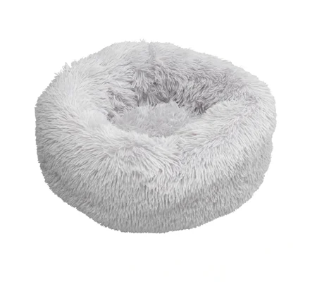 House of Paws Faux Fur Donut Bed Grey