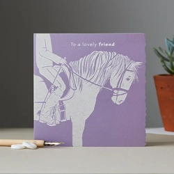Deckled Edge Colour Block Pony Card 150 x 150mm Lovely Friend