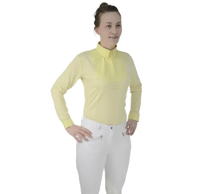Hy Equestrian Ladies Dedham Long Sleeved Tie Shirt Yellow