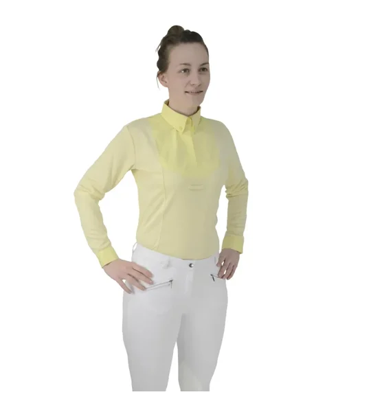 Hy Equestrian Ladies Dedham Long Sleeved Tie Shirt Yellow
