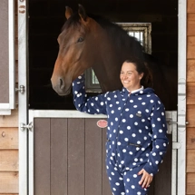 Supreme Products Adult's Dotty Fleece Onesie Noble Navy