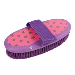 Hy Equestrian Star Easy Grip Body Brush 20 x 9.5cm Pink/Lilac