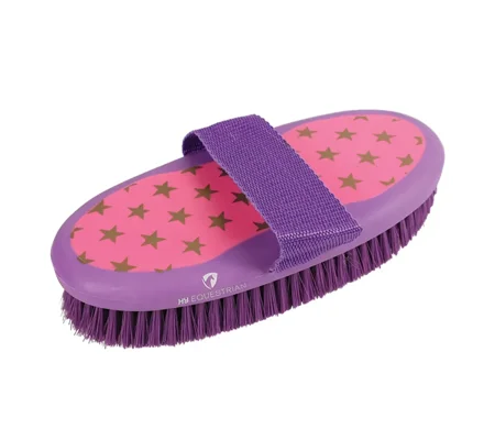 Hy Equestrian Star Easy Grip Body Brush 20 x 9.5cm Pink/Lilac
