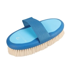 Hy Equestrian Pro Groom Goat Hair Body Brush 20 x 9.5cm Blue/Light Blue