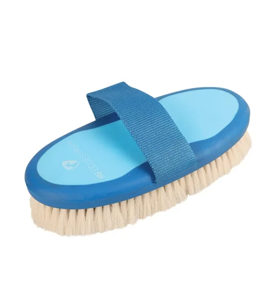 Hy Equestrian Pro Groom Goat Hair Body Brush 20 x 9.5cm Blue/Light Blue