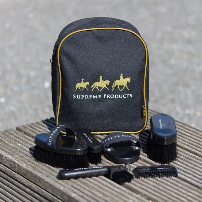 Additional Image for Supreme Products Pampered Pony Complete Grooming Rucksack One Size Black/Gold