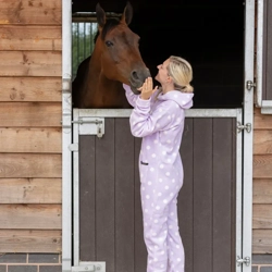 Supreme Products Adult's Dotty Fleece Onesie  Lavish Lilac