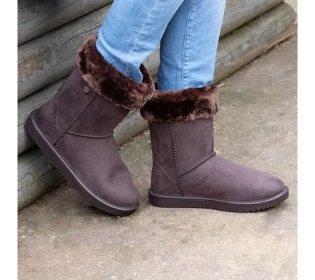Hy Equestrian Children's Chisworth Waterproof Fleece Boot with Faux Fur chocolate