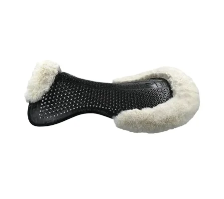 Horsena Regular Jumping Gel Pad with Rolled Edge Real Sheepskin One Size Black/Natural