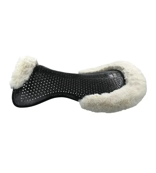 Horsena Regular Jumping Gel Pad with Rolled Edge Real Sheepskin One Size Black/Natural