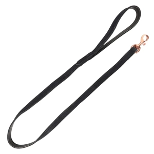 Benji & Flo Noble Suede Dog Lead  Navy/Rose Gold