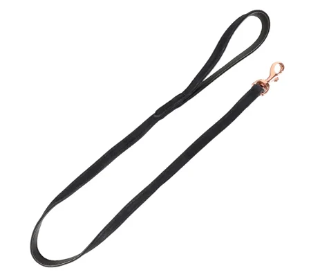 Benji & Flo Noble Suede Dog Lead Navy/Rose Gold