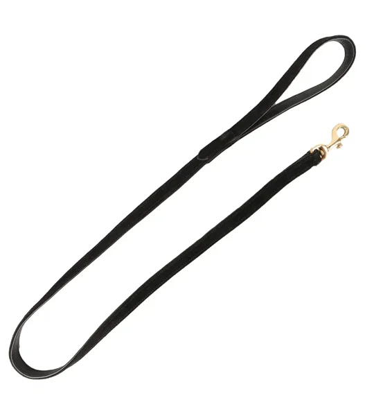 Benji & Flo Noble Suede Dog Lead Black/Gold