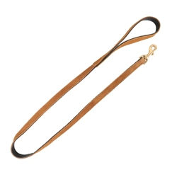 Benji & Flo Noble Suede Dog Lead  Tan/Gold
