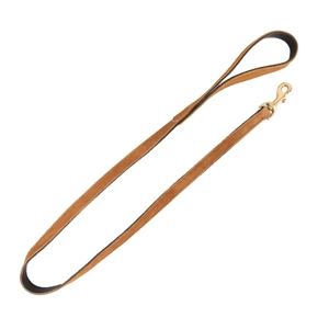 Benji & Flo Noble Suede Dog Lead  Tan/Gold