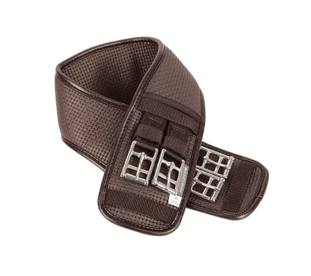 Hy Equestrian Waffle Dressage Girth - Elasticated Both Ends - Brown