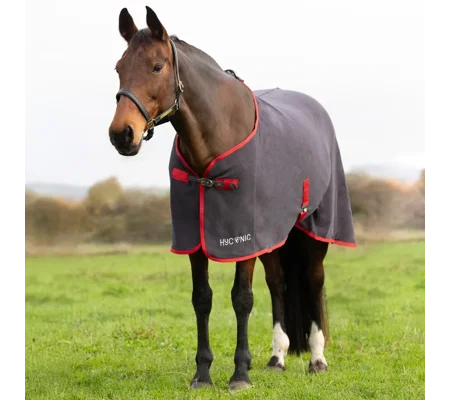 HyCONIC Fleece Rug Charcoal/Red