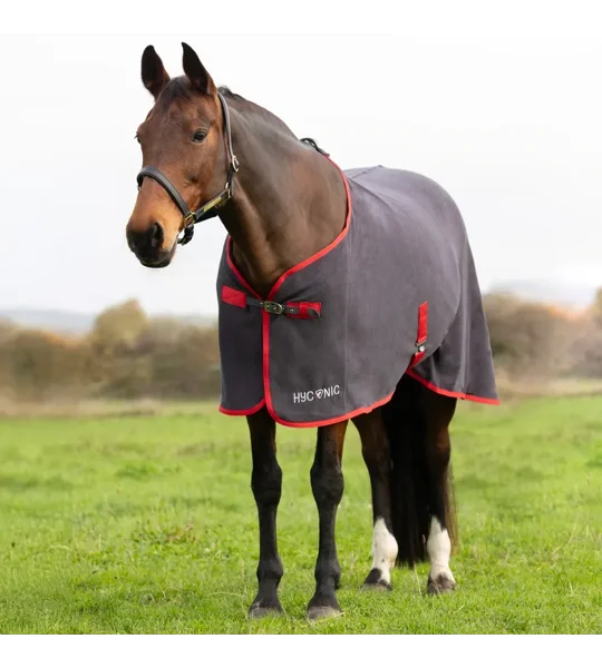 HyCONIC Fleece Rug Charcoal/Red