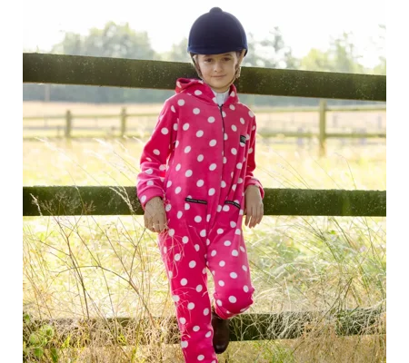 Supreme Products Child's Dotty Fleece Onesie Paradise Pink