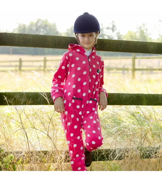 Supreme Products Child's Dotty Fleece Onesie Paradise Pink