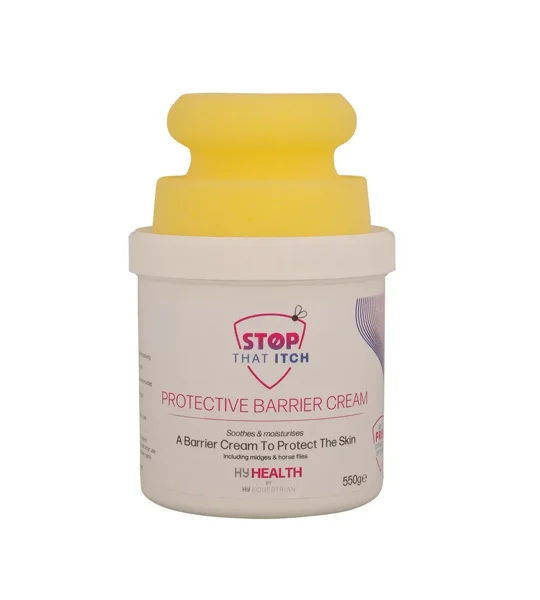 HyHEALTH STOP THAT ITCH Protective Barrier Cream with Circular Sponge by Hy Equestrian 550g