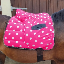 Supreme Products Ride on Dotty Fleece Saddle Cover One Size Paradise Pink