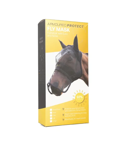 Hy Equestrian Armoured Protect Full Mask with Ears and Nose
