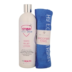 HyHEALTH STOP THAT ITCH Rapid Relief Lotion with Microfibre Towel by Hy Equestrian 500ml