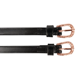 Hy Equestrian Diamante Spur Straps Black/Rose gold