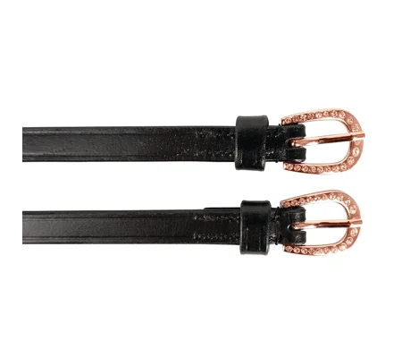 Hy Equestrian Diamante Spur Straps Black/Rose gold
