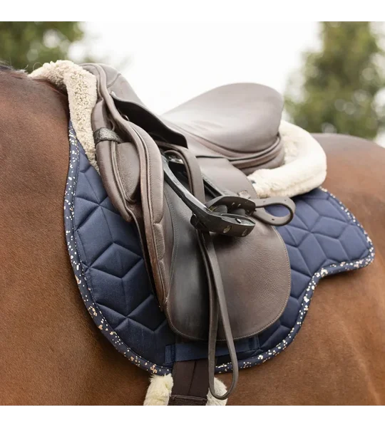 Hy Equestrian Elevate Allure Saddle Pad Navy/Rose Gold
