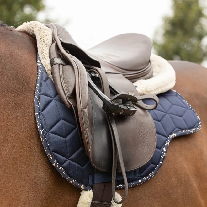 Additional Image for Hy Equestrian Elevate Allure Saddle Pad   Navy/Rose Gold